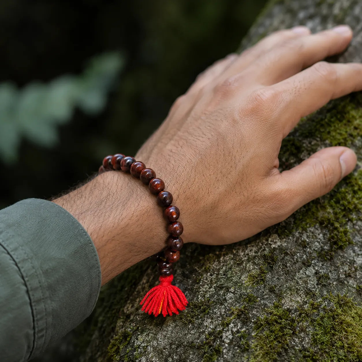 8MM Woodan Color Original Van Tulsi Berkho Bracelet Natural Tulsi Wood Bead Bracelet