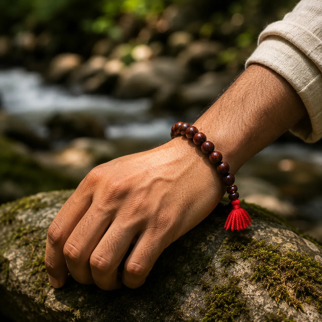 8MM Woodan Color Original Van Tulsi Berkho Bracelet Natural Tulsi Wood Bead Bracelet